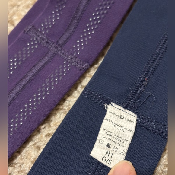 Lululemon Athletic Training Headband One Size Bundle of 2 Purple and Navy | gym - Picture 4 of 4